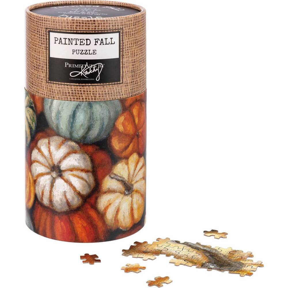 NEW PRIMITIVES BY KATHY pumpkin puzzle in orange